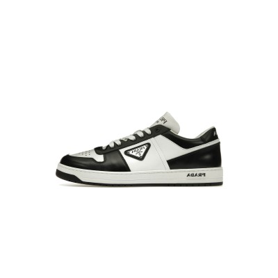 PRADA DOWNTOWN LEATHER LOW TOP SNEAKERS 1E792M